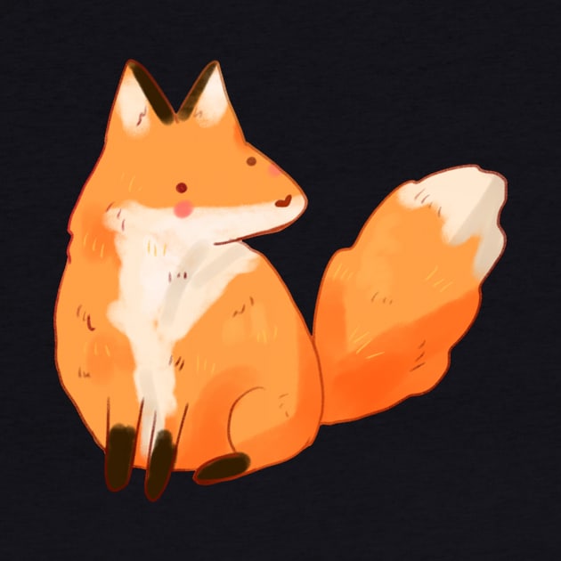 Cute fox sitting illustration by Mayarart